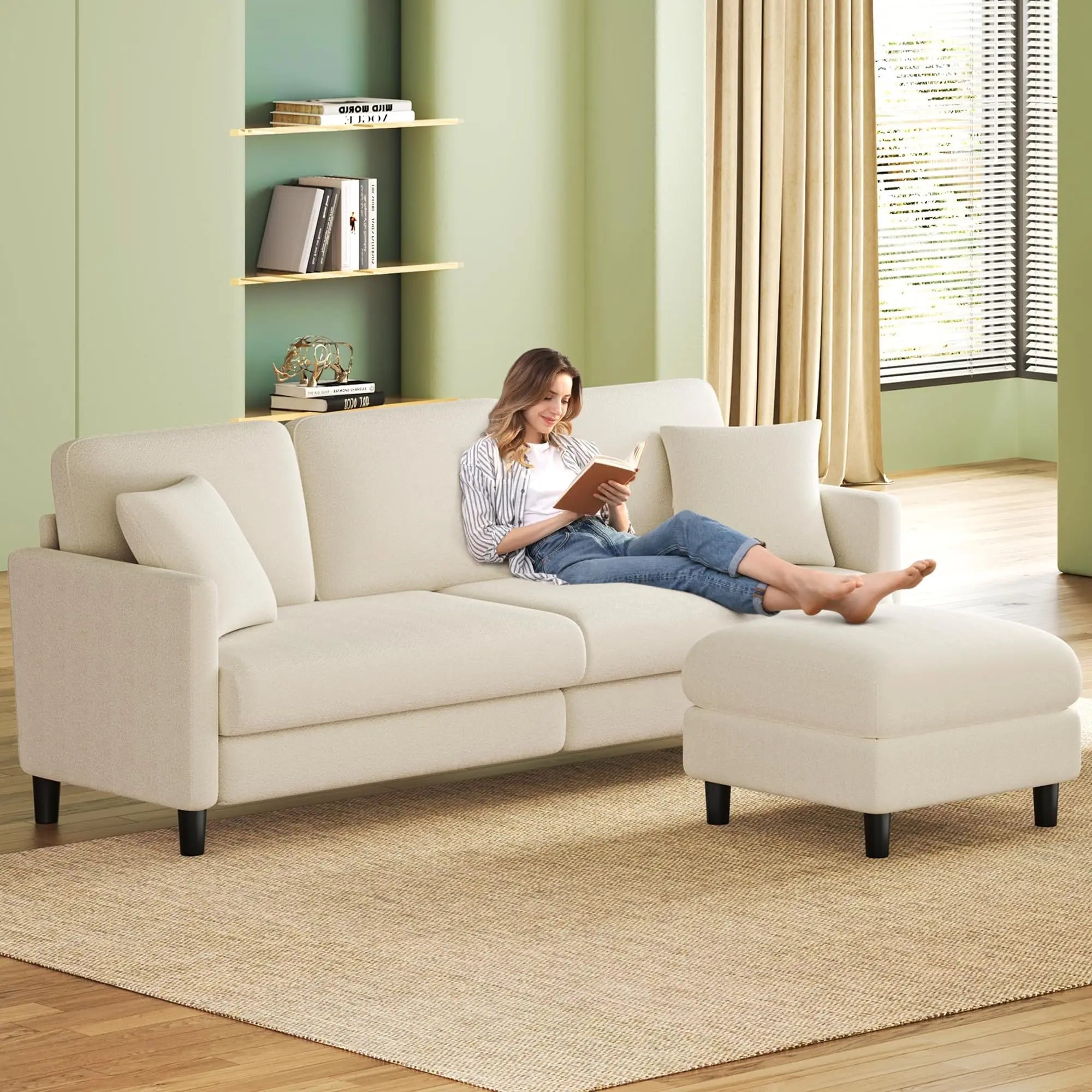 Willow Arc Curved Loveseat Sofa