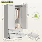 Haven Ridge Manor Wardrobe Armoire with Full-Length Mirror
