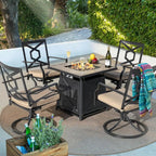 Fireside Harbor 5-Piece Patio Dining Set with Fire Pit Table