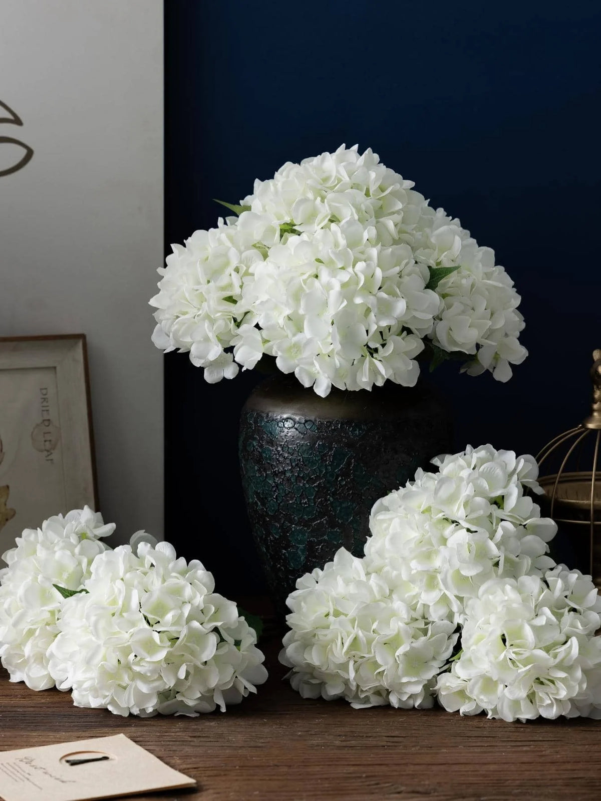 MEHELANY 1pc Light Green Artificial Hydrangea Flower, Realistic Silk High-Quality Artificial Flower, Suitable For DIY Wedding Bouquet, Party, Autumn Home Living Room Kitchen Garden Hotel Office Decoration,  Thanksgiving Harve