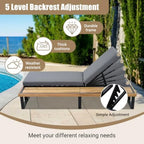 Coastal Retreat Adjustable Patio Chaise Lounge Set