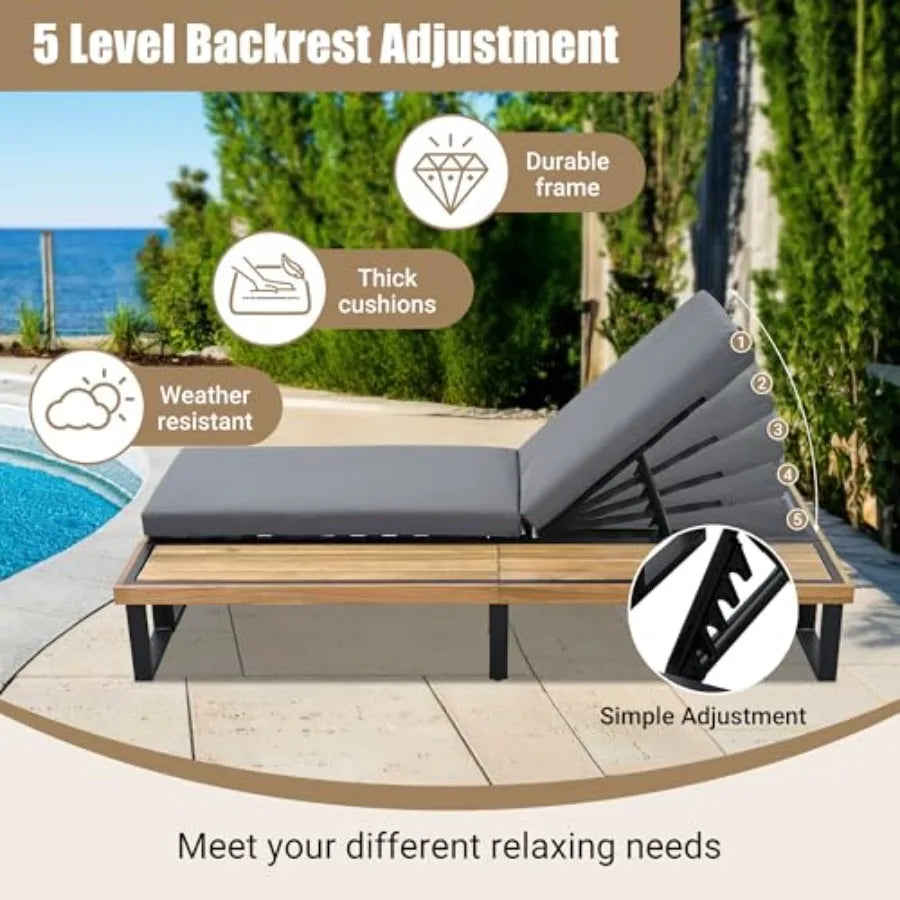 Coastal Retreat Adjustable Patio Chaise Lounge Set
