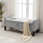 Velvet Storage Ottoman Bench, 45'' Upholstered Button Tufted End of Bed Bench, Modern Storage Bench for Bedroom,, Customized