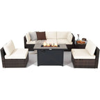 Monterey 7-Piece Patio Lounge Set with Fire Pit Table