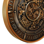 Heritage Steampunk Gear Wall Clock – 24 Inch Antique Gold