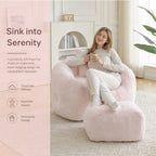 CloudNest Teardrop Bean Bag Chair with Ottoman