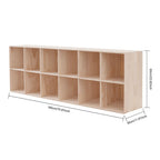 12 Compartments 70.87*11.81*23.62in Solid Wood Bookcase with 4 Protective Covers for Living Rooms, Bedrooms, Kitchens, Dining Rooms, Study Rooms