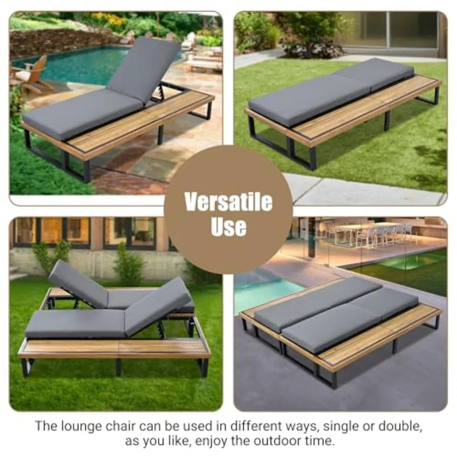 Coastal Retreat Adjustable Patio Chaise Lounge Set