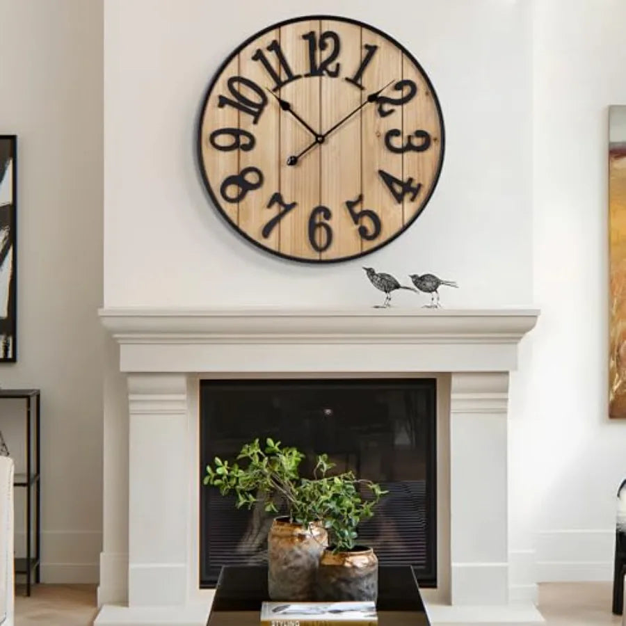 Heritage Oversized Farmhouse Wall Clock