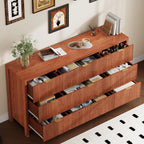 Willow Ridge Mid-Century Fluted Farmhouse Dresser – 9 Drawer Storage Organizer