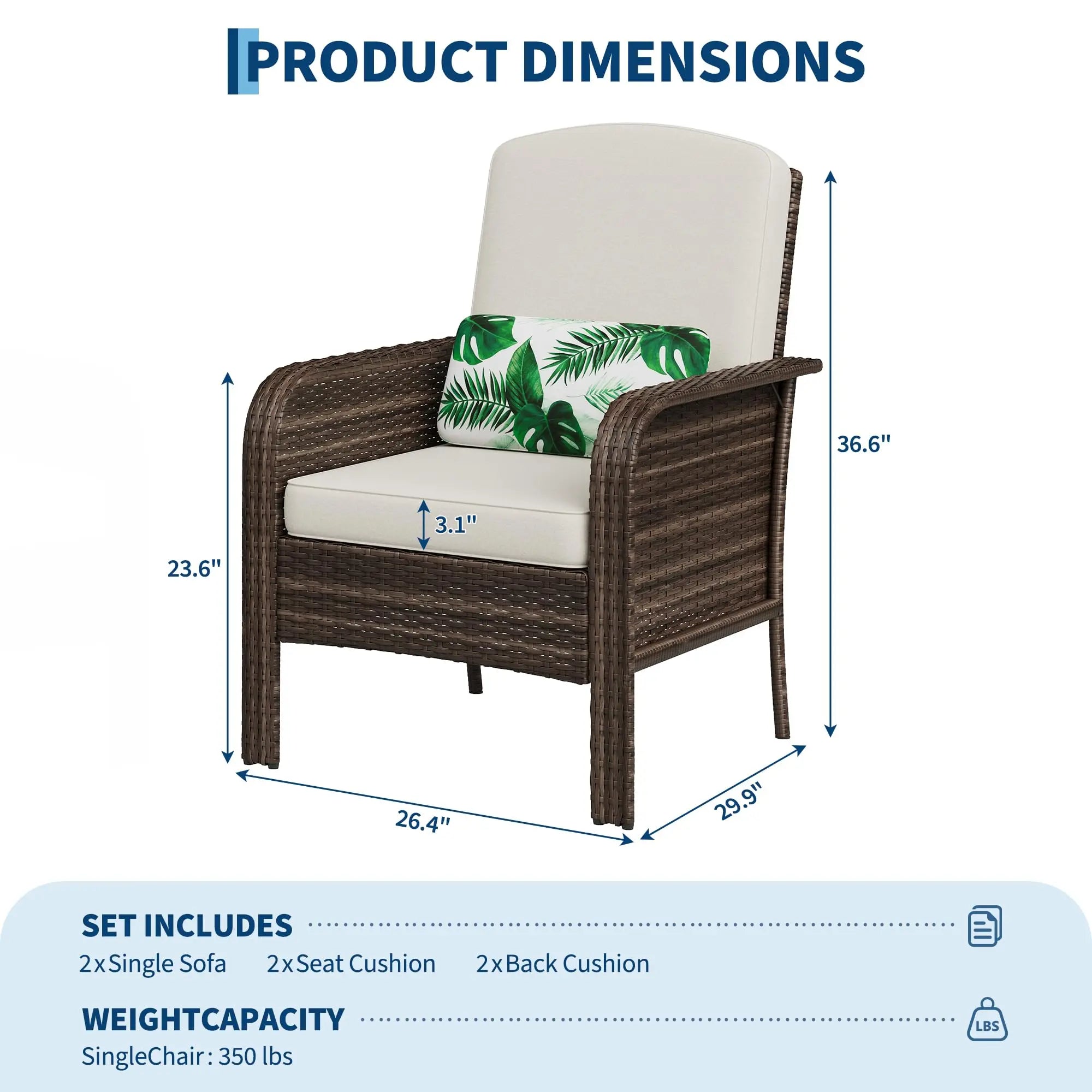 Haven Ridge Lane 2-Piece Wicker Patio Conversation Set