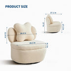 Cozy Curve Swivel Accent Chair with Hidden Storage