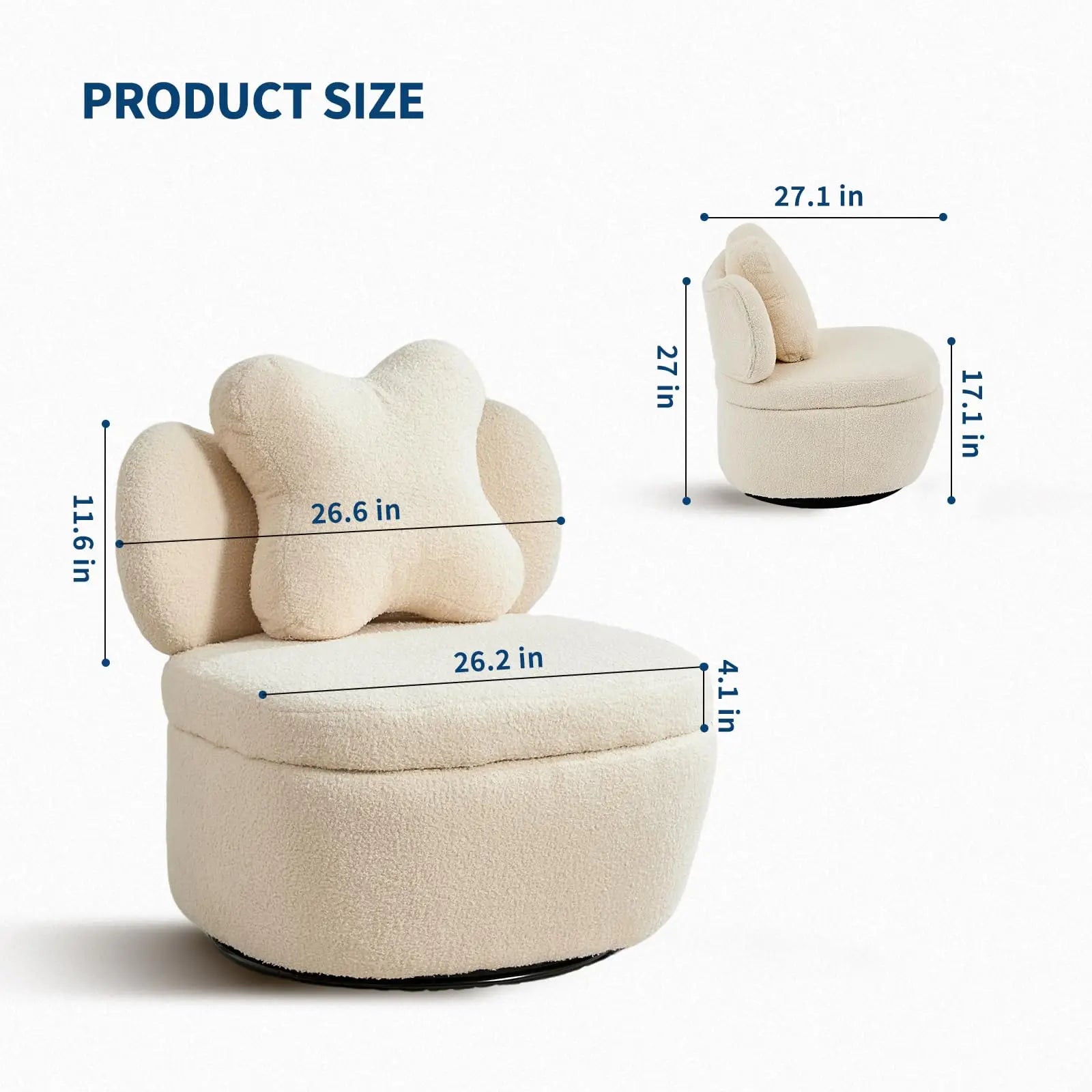 Cozy Curve Swivel Accent Chair with Hidden Storage