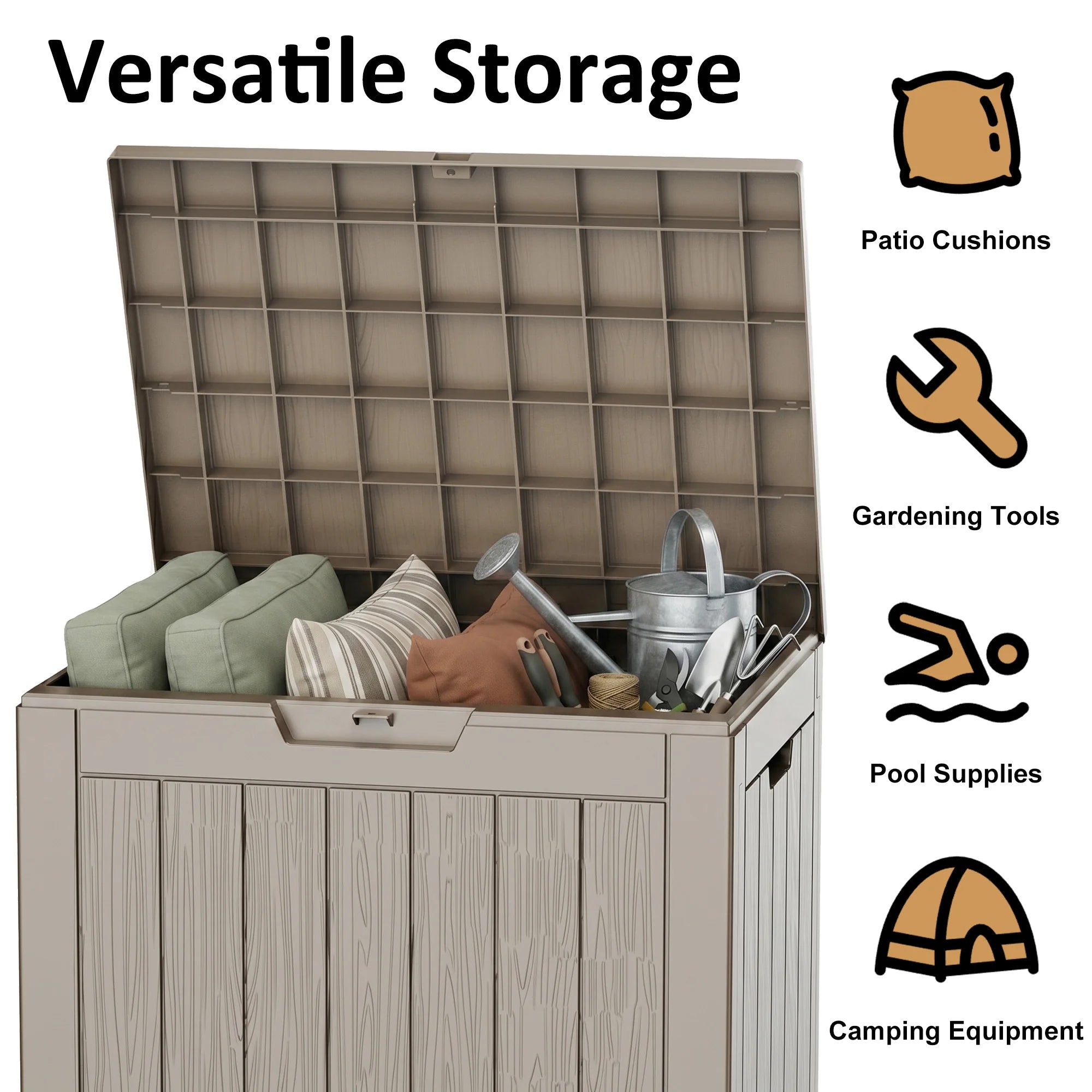 HarborGuard 30-Gallon Weatherproof Outdoor Resin Deck Storage Box
