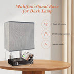 LumiHaven Touch Control Bedside Lamp with USB Charging Ports