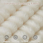 CloudNest Round Corduroy Chaise Lounge with Ottoman