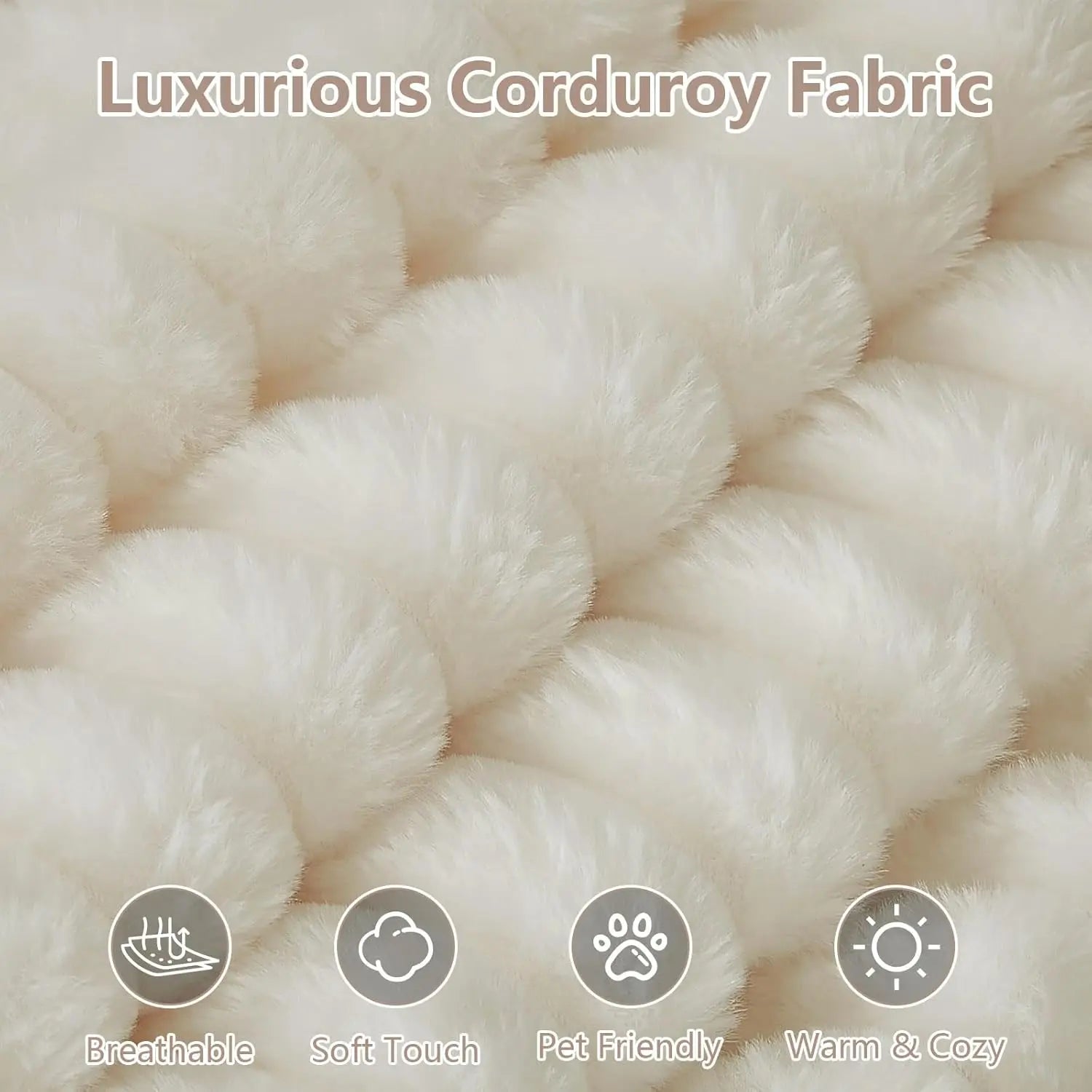 CloudNest Round Corduroy Chaise Lounge with Ottoman