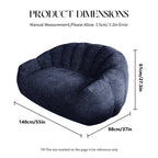 Comfy Bean Bag Sofa with Back Support, Oversized Reading Chair ， Big Fluffy Lazy Lounge Sofa ，Faux Fur Bean Bag Chair ， Stuffed Floor Sofa for Living Room, Bedroom