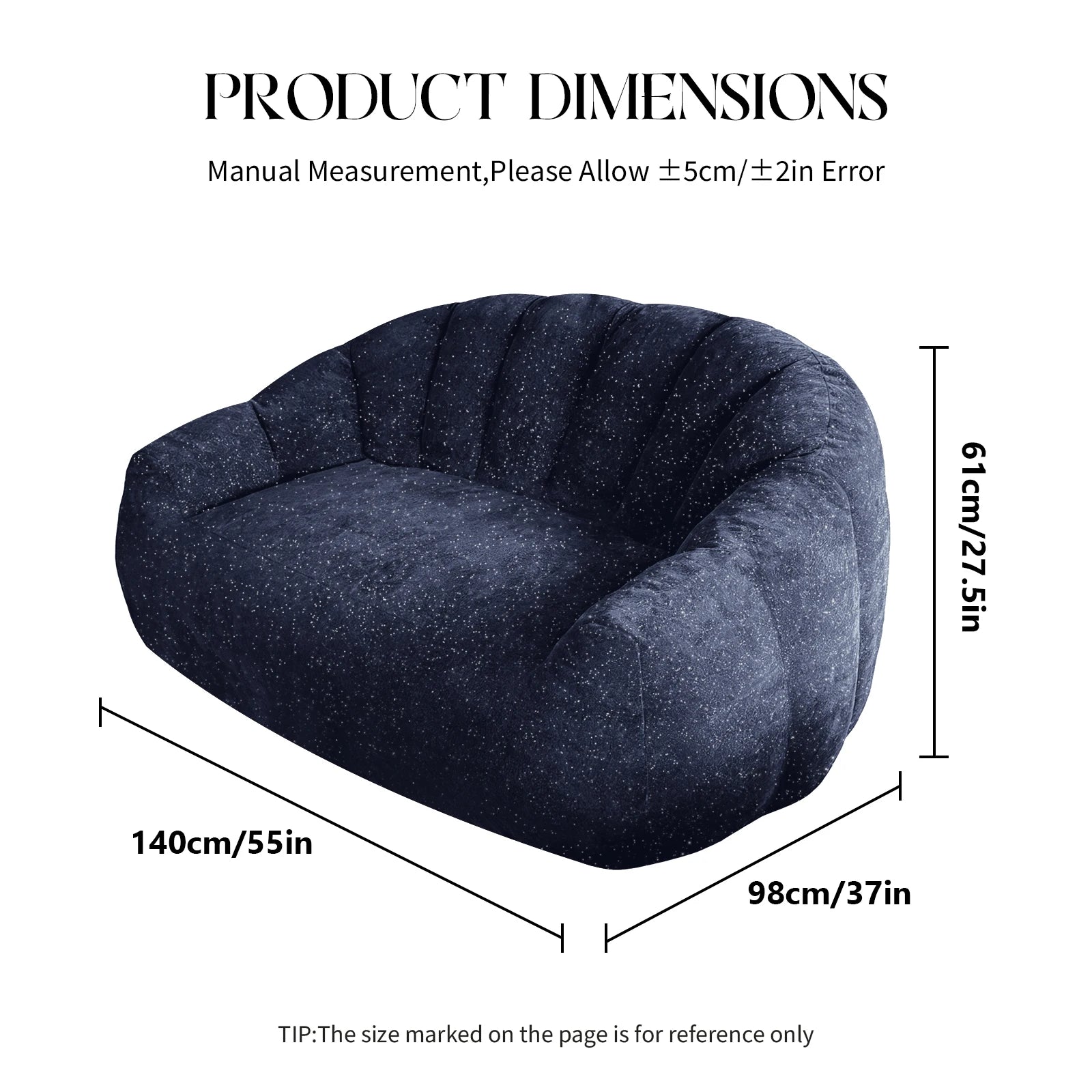 Comfy Bean Bag Sofa with Back Support, Oversized Reading Chair ， Big Fluffy Lazy Lounge Sofa ，Faux Fur Bean Bag Chair ， Stuffed Floor Sofa for Living Room, Bedroom