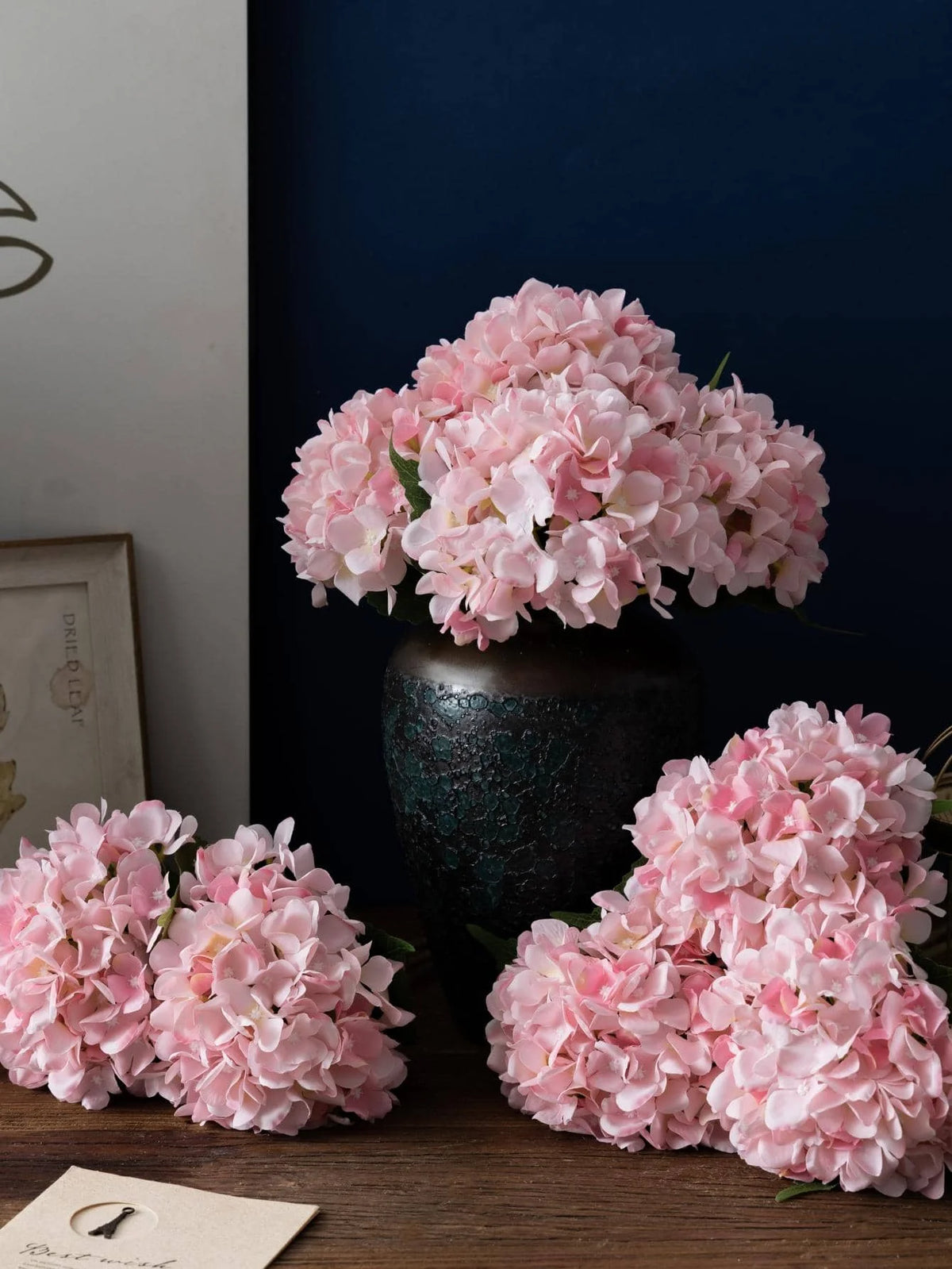MEHELANY 1pc Light Green Artificial Hydrangea Flower, Realistic Silk High-Quality Artificial Flower, Suitable For DIY Wedding Bouquet, Party, Autumn Home Living Room Kitchen Garden Hotel Office Decoration,  Thanksgiving Harve