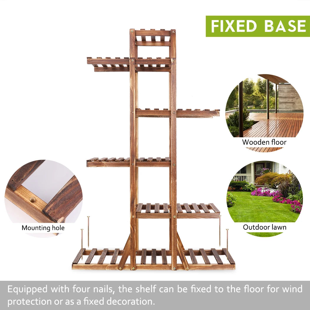 Haven Ridge 6-Tier Solid Pine Wood Plant Stand