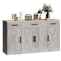 Haven Ridge Heritage Farmhouse Buffet Cabinet – 4 Door, 3 Drawer