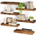 Haven Heritage Rustic Floating Wall Shelves – Set of 6