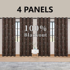 LunaShield Blackout Thermal Foil Grommet Curtain Panels – 4 Piece Set