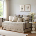 All Season Cotton-Filled Daybed Cover Set with Quilted Design, Scallop Edge, and Coastal Decor Pillows