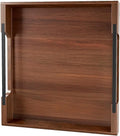 Oak & Iron Acacia Wood Ottoman Serving Tray