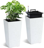 Haven Ridge Modern Self-Watering Rectangular Planter Set – 2 Piece