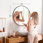 Golden Crest Round Wall Mirror