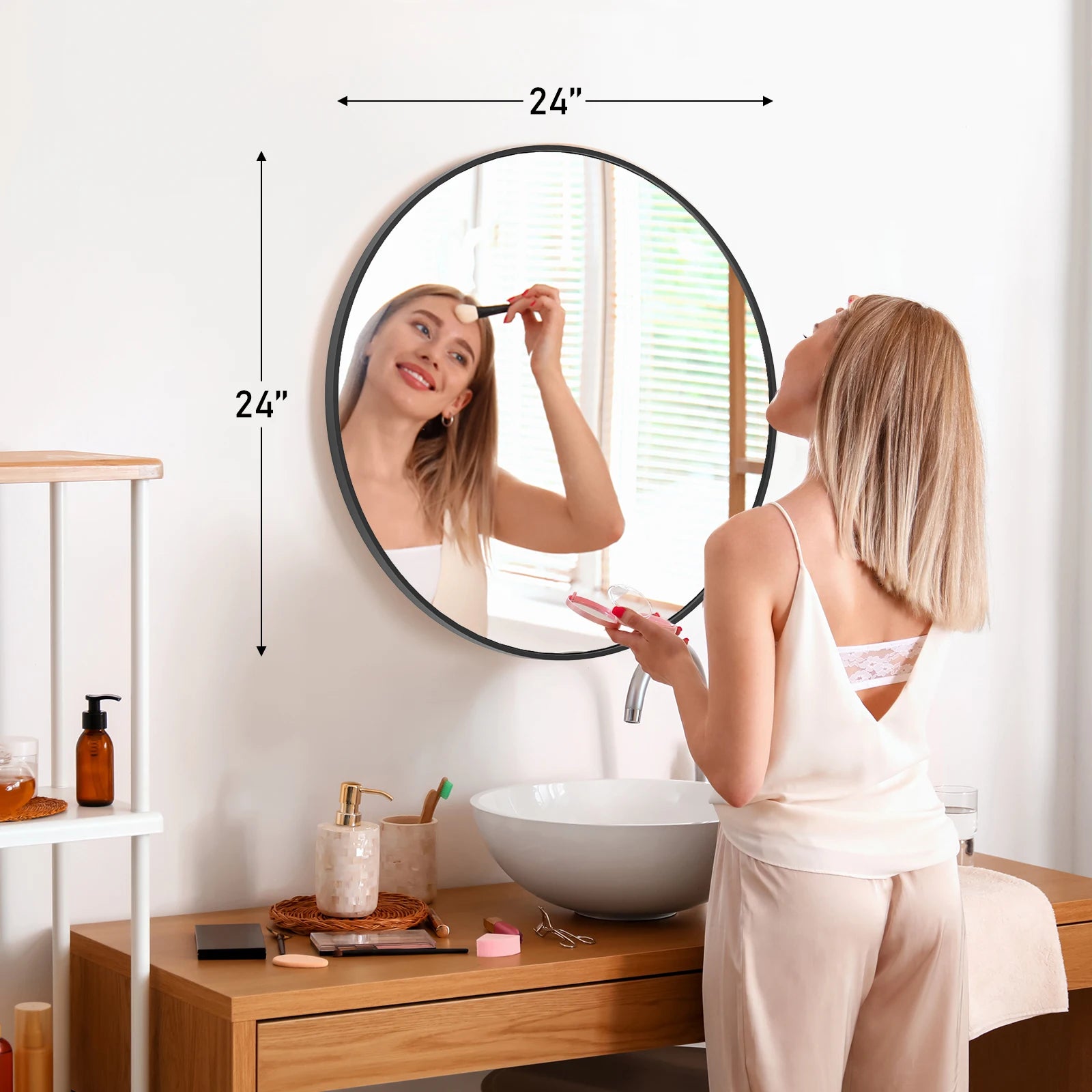 Golden Crest Round Wall Mirror
