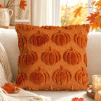 3D Plush Pumpkin Throw Pillow with Bow Fuzzy Fluffy Cushion Covers Fall Thanksgiving Halloween Sofa Couch Home Decor Cushion