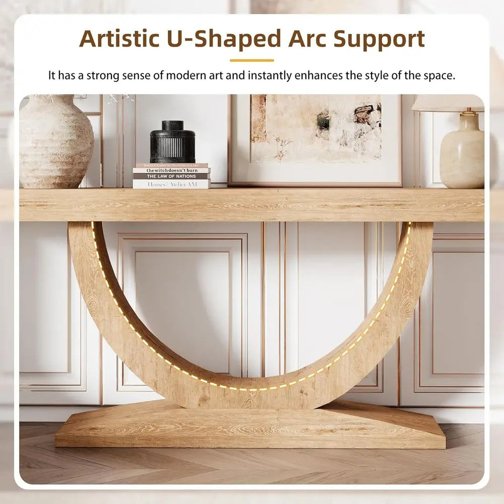 Oakridge U-Shape Minimalist Console Table – 63 Inch