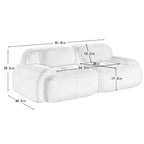 Lounge 82" Corduroy Modular Loveseat – Curved 2-Seat Cloud Sofa