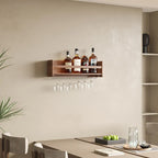 Nordic Oak Wall-Mounted Wine & Bottle Display Rack