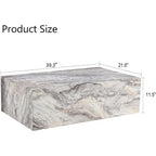 Coffee Table, Modern Faux Marble Living Room Table in Grey, Apartment
