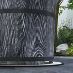 Smokeless Fire Pit with Mat, 20" Firepit, Magnesium Oxide, Black