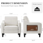 Living Room Chair, Accent Upholstered Armchair, Modern Single Sofa Chair for Bedroom Reading Corner, Comfy Lounge
