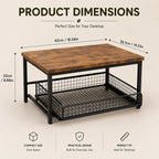 Rustic Pull-Out Countertop Organizer with Sliding Basket
