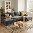 Haven Ashford U-Shaped Sectional Sofa with Double Chaise – Dark Grey