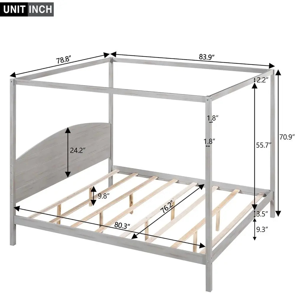 Willow Creek King Canopy Bed Frame