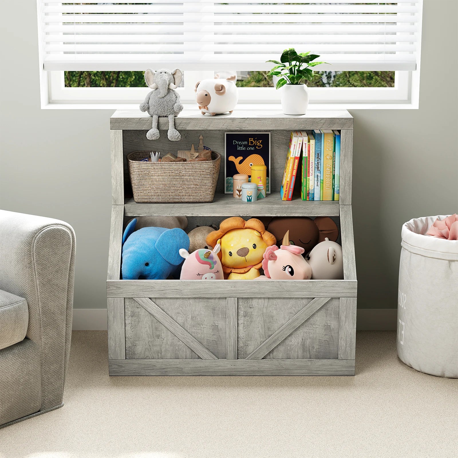 Little Haven Kids Bookshelf & Toy Storage Organizer