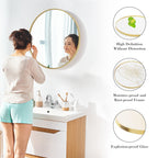 Golden Crest Round Wall Mirror