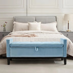Velvet Storage Ottoman Bench, 45'' Upholstered Button Tufted End of Bed Bench, Modern Storage Bench for Bedroom,, Customized