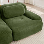 Lounge 82" Corduroy Modular Loveseat – Curved 2-Seat Cloud Sofa