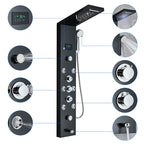 Cascade Luxe LED Shower Panel System with Digital Temperature Display & SPA Massage Jets