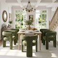 Emerald Grove Chenille Barrel Dining Chairs