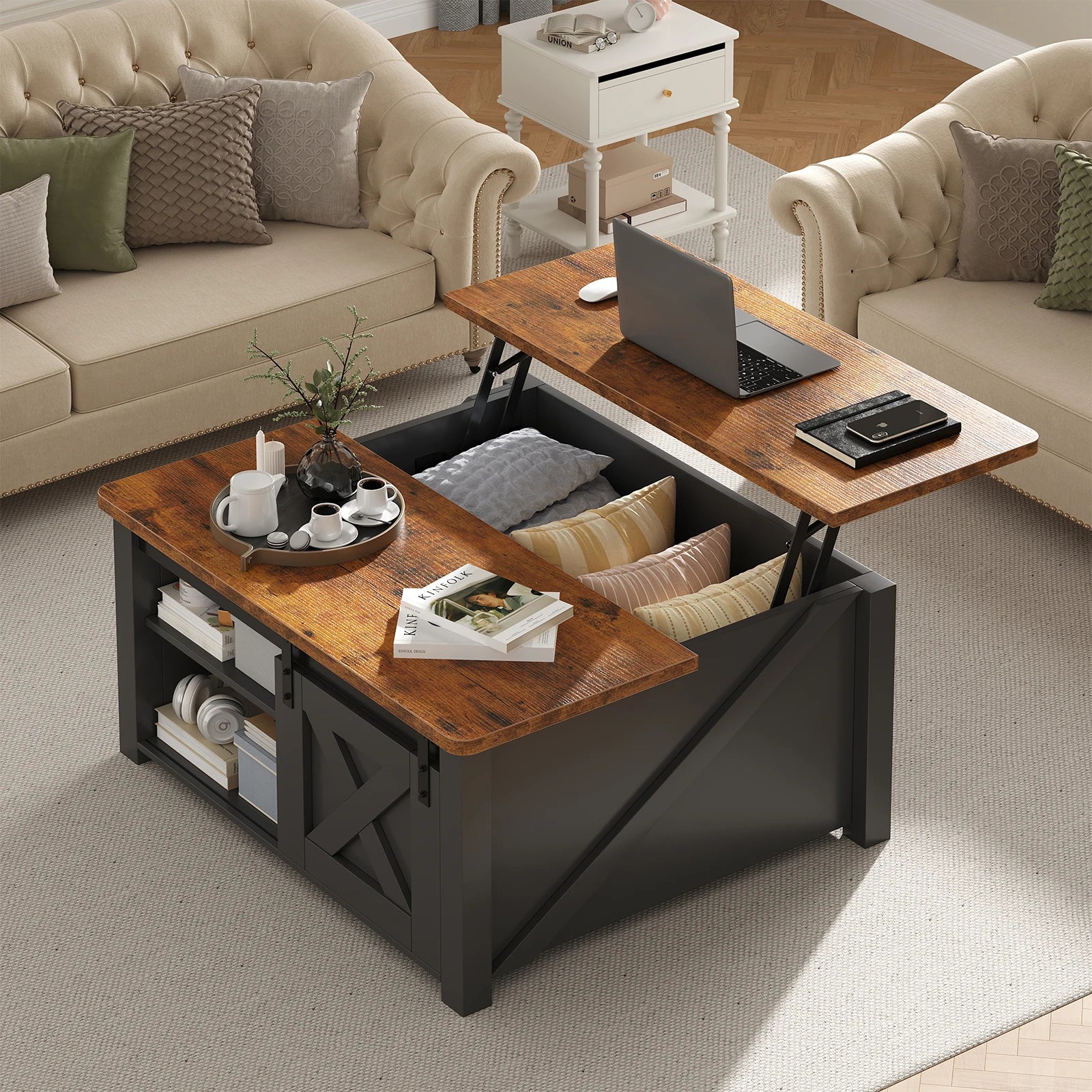 Heritage Lift-Top Coffee Table with Hidden Storage